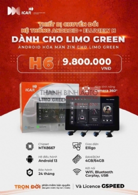 Hệ thống chuyển đổi Android cho xe Vinfast Limo Green 