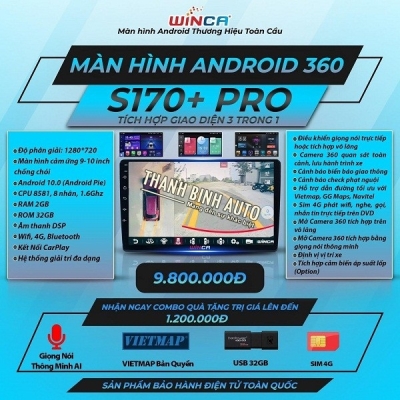 Màn hình Android Winca S170+ Pro tích hợp camera 360