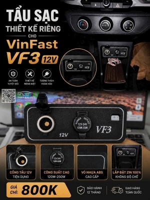 Tẩu sạc thiết kế riêng cho xe VF3