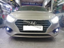 Test đèn Bi led titan gold cho xe ACCENT 2019