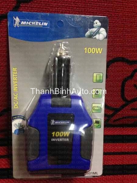 Bộ chuyển điện 12-24V 100W Michelin, loại cắm châm thuốc lá