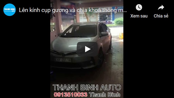 Video Lên kính cụp gương và chìa khoá thông minh StartStop Smartkey TOYOTA ALTIS 2018