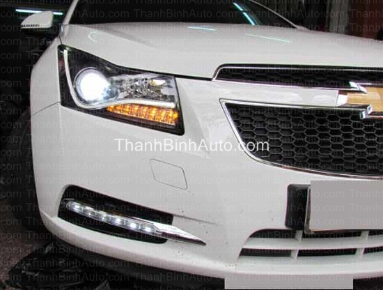 Đèn pha độ + độ bi + đèn led gầm Lacetti NK - Cruze