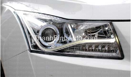 Đèn pha LED nguyên bộ cả vỏ Cruze Lacetti mẫu Audi A8 chóa trắng