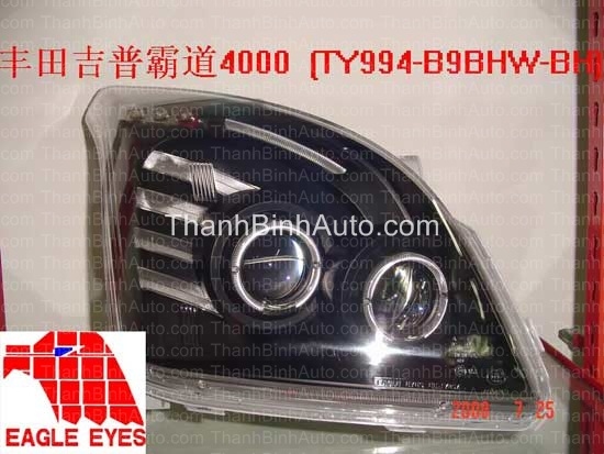 Đèn pha LED nguyên bộ chóa đen mẫu 2 Prado