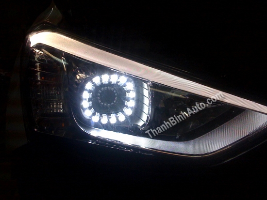 Độ Led đèn pha, đèn gầm trước sau cho Santafe 2013