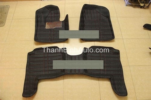 Thảm lót sàn da 4D cao cấp Honda Santafe màu đen 5 chỗ
