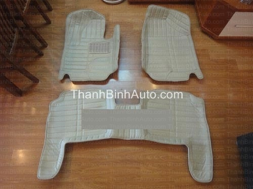 Thảm lót sàn da 4D Kia Sorento màu vàng kem (5 chỗ)